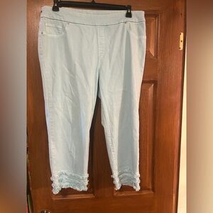 Chico’s Light Blue Frayed Hem Women pants - size 2.5 or 14-16